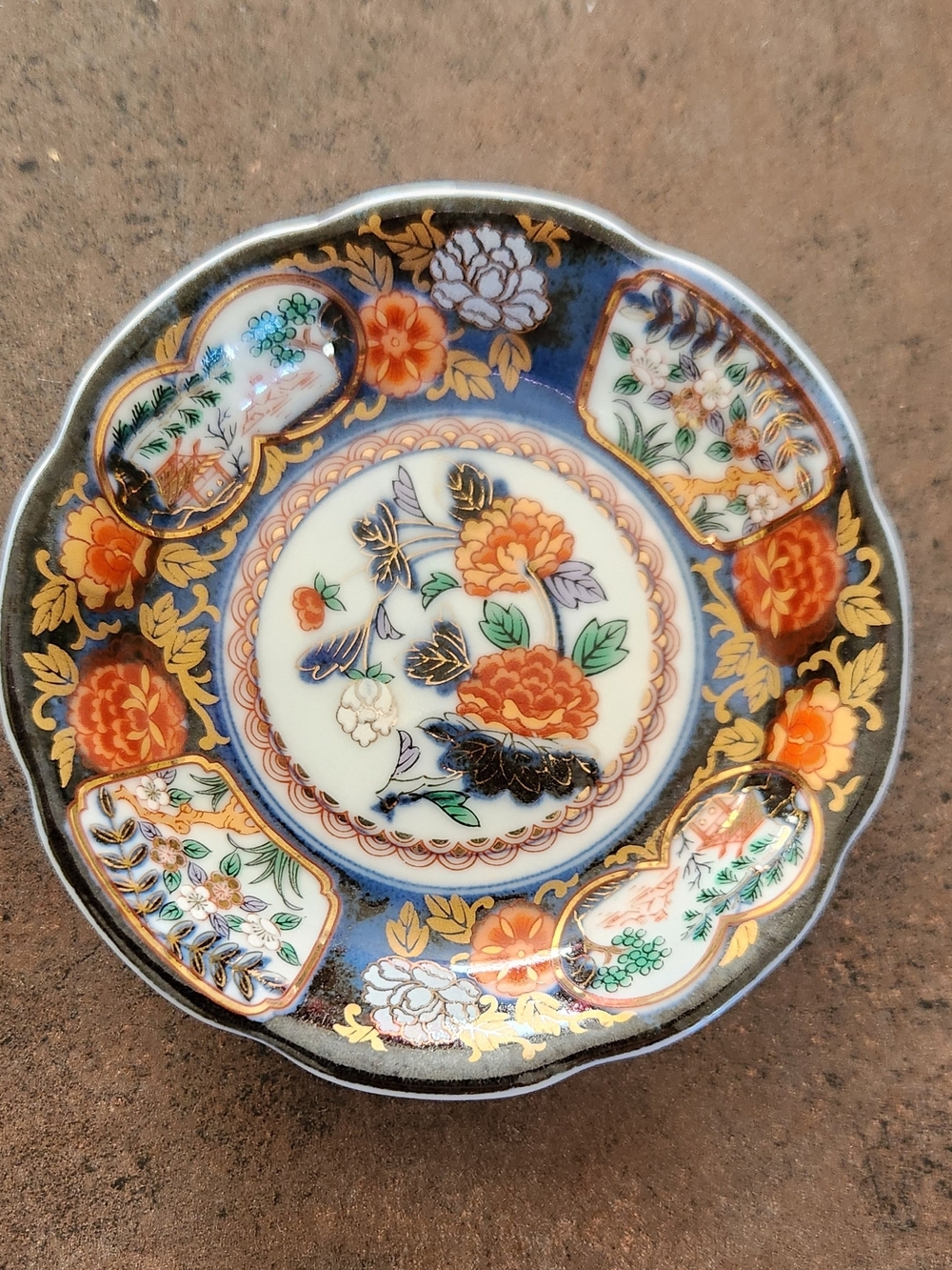 Vintage Arita Ware Small Plate Hand-painted Old Imari-style Floral Motifs Japan